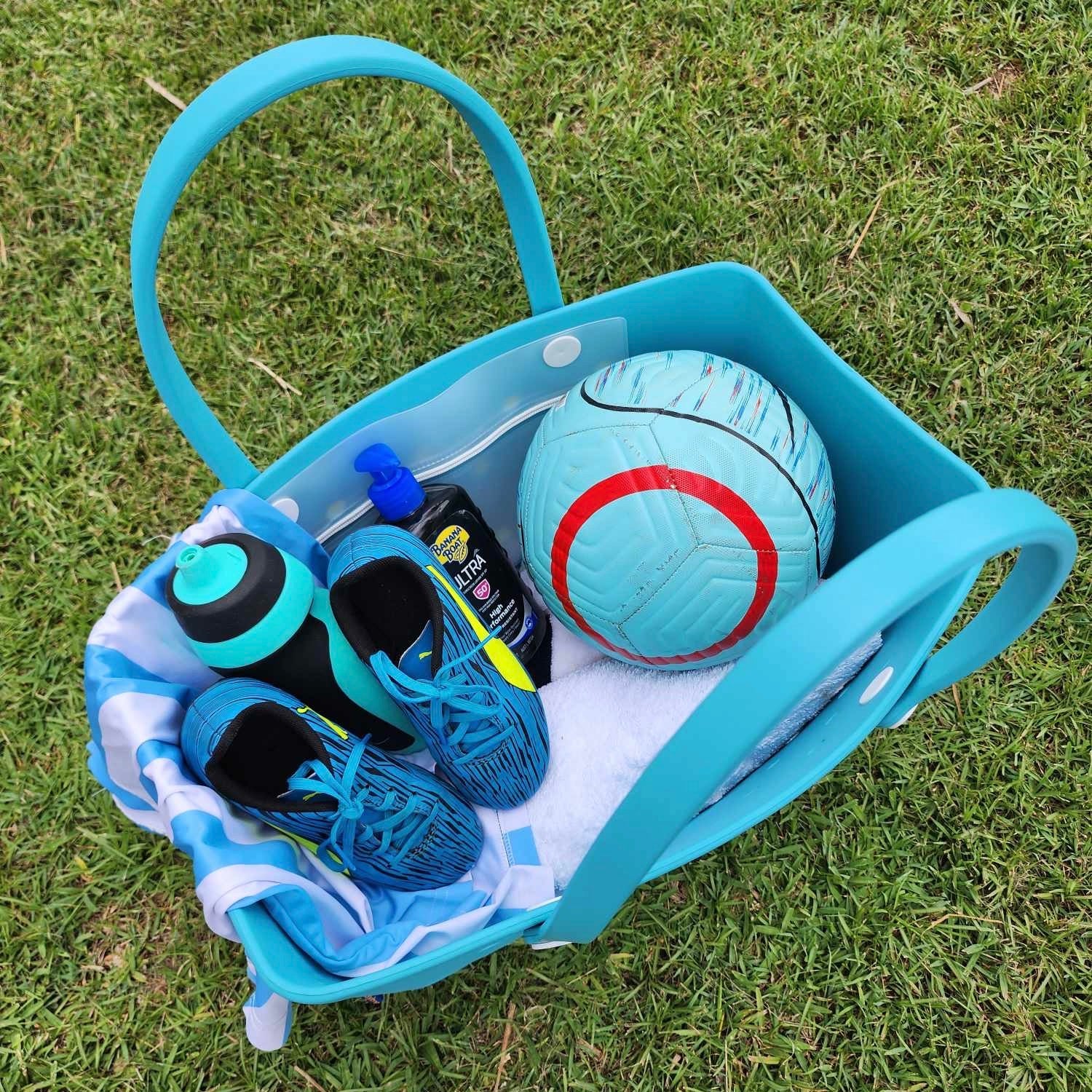 Aqua Marine Silicone Bag with sports Towels and Sunscreen