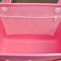 "Sea Shell Eva Silicone bag showing the insert with zipper"