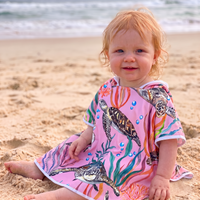 Baby Wearing turtle cove Hoodie towel