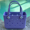 * "Small Coral Cove EVA silicone beach tote bag front view showing compact size and handles"