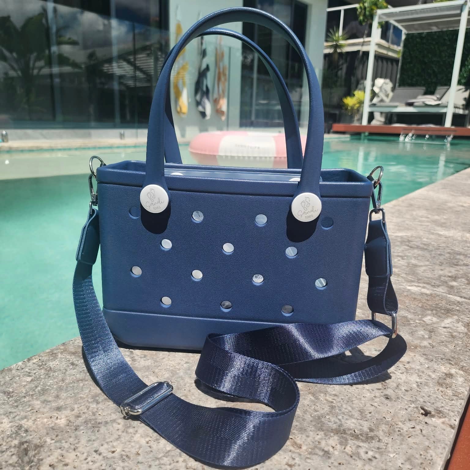 Sailors Navy EVA Silicone Mini Bag with Strap