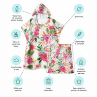 Island Princess sand-free kids hoodie and wet bag with product features