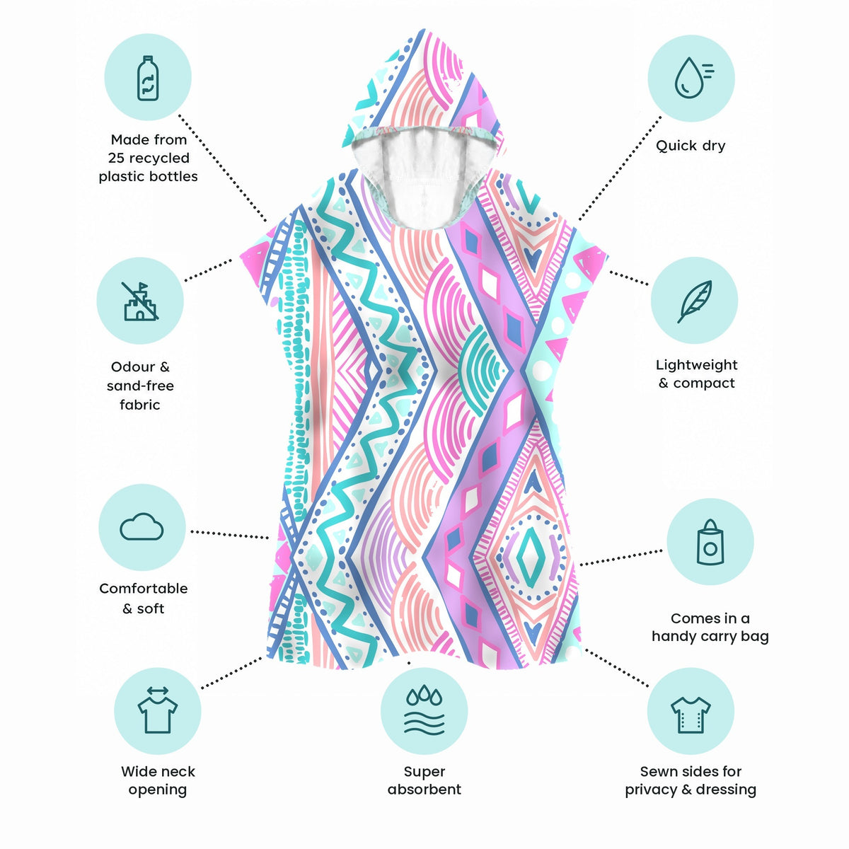 Xalli sand-free adult hoodie with product features