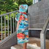 large wave rider by the pool
